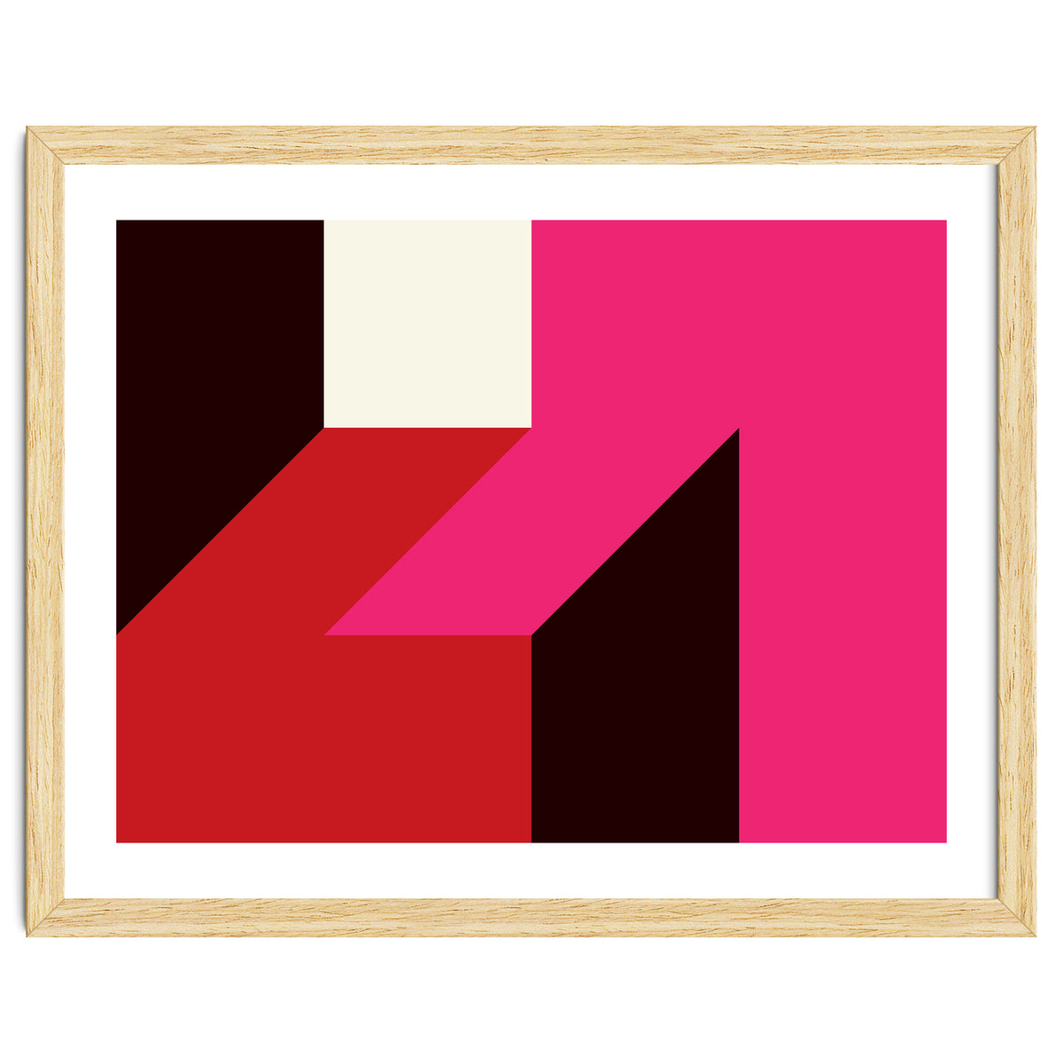 Geometric Shapes No. 62 - red, magenta & black