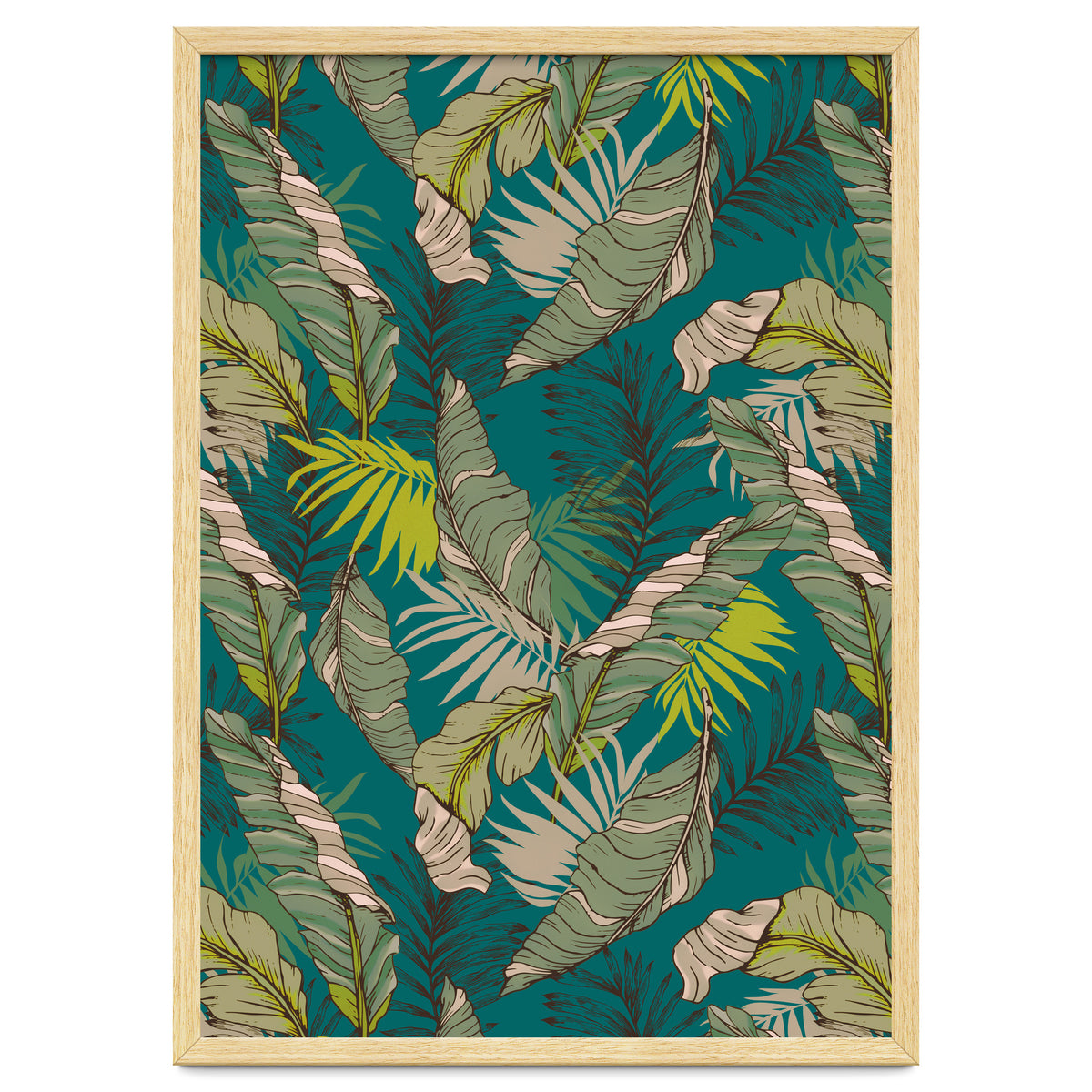 Drawing of wild tropical jungle