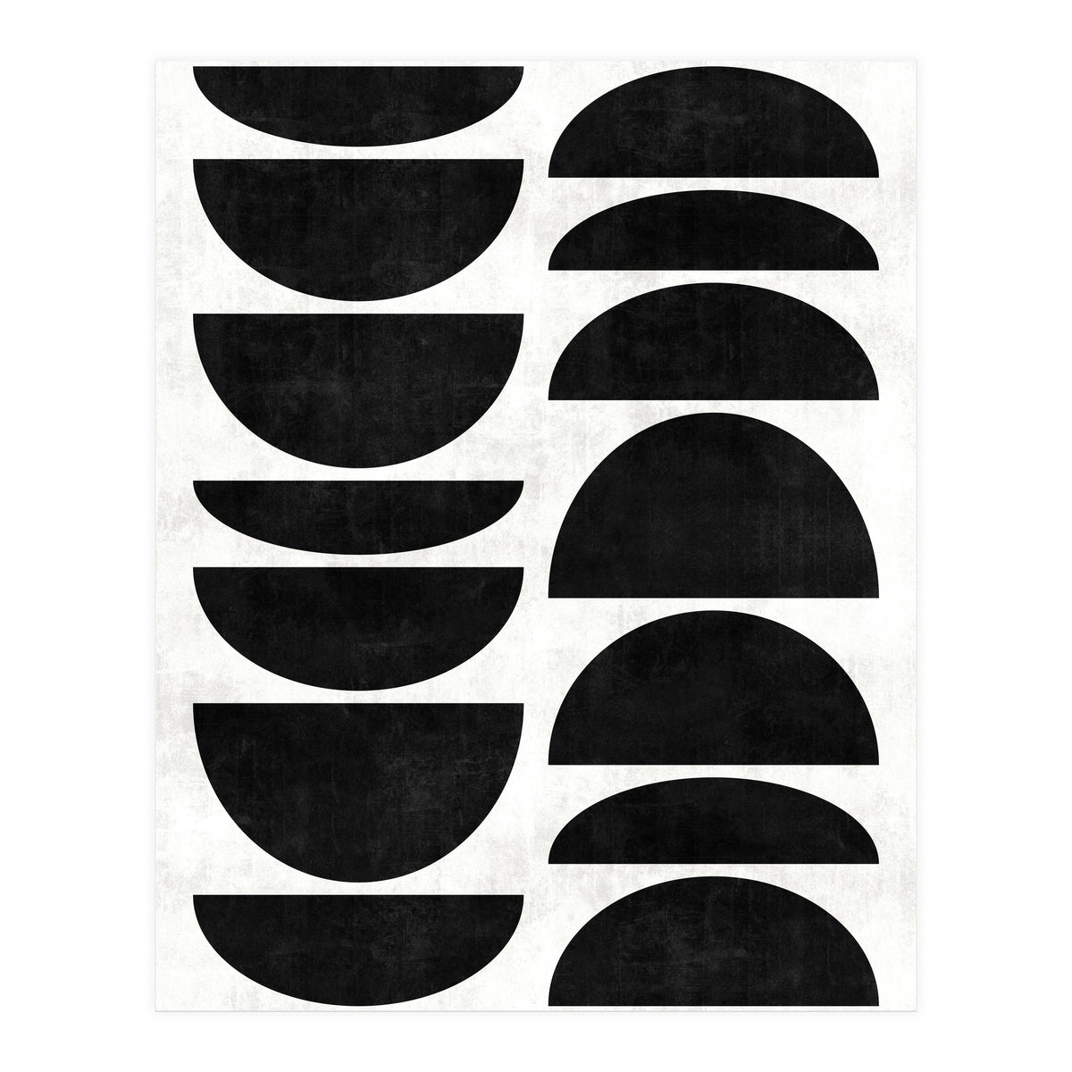 Mid-Century Modern Pattern No.9 - Black and White Concrete (Print Only)