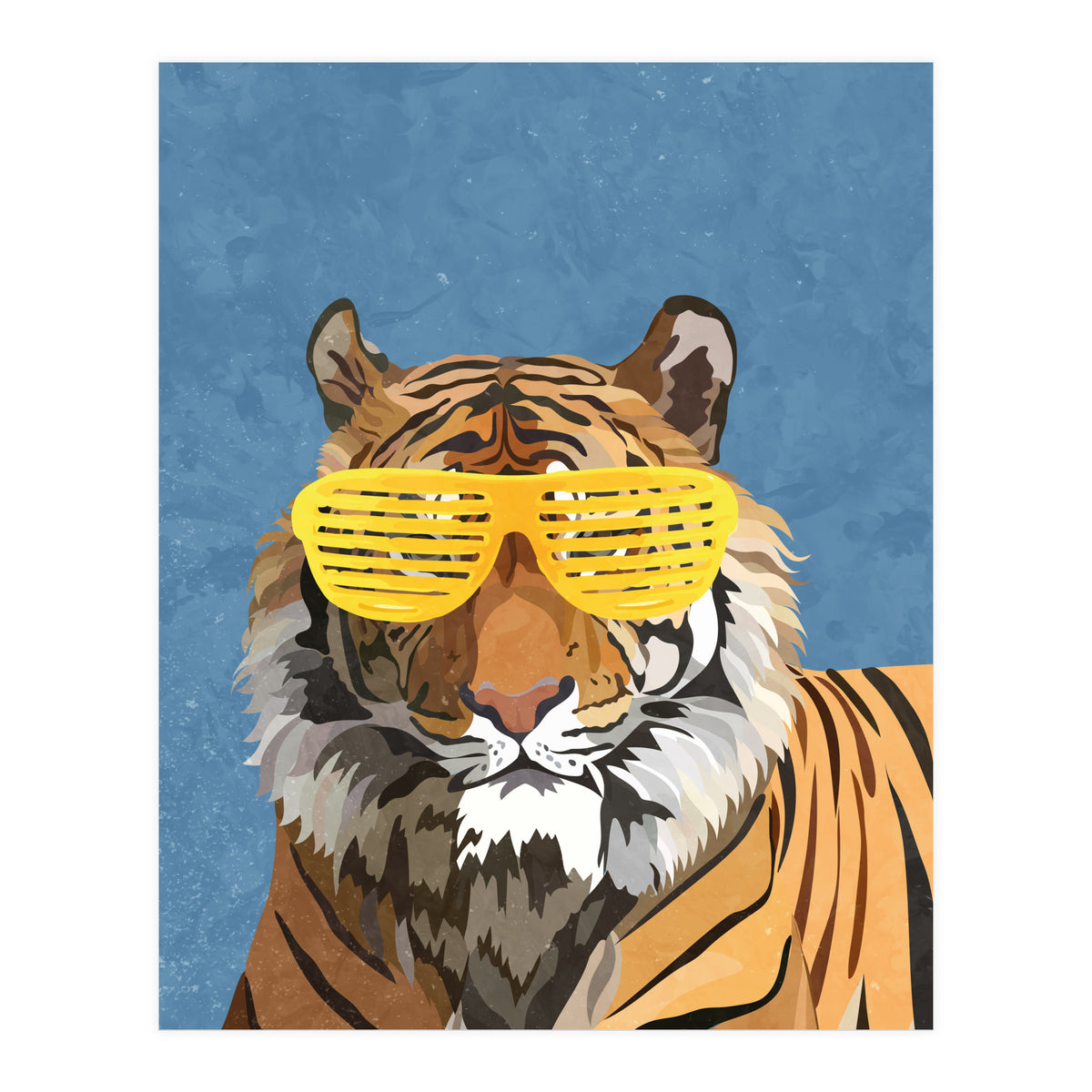 Hip Hop Tiger Yellow and Blue (Print Only)