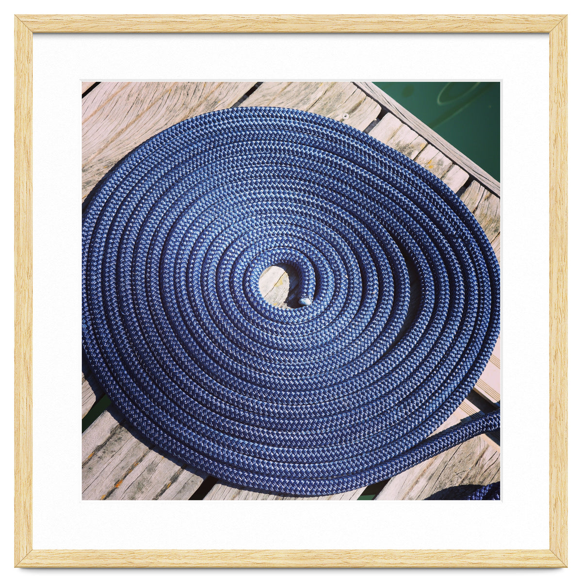 Blue rope coil