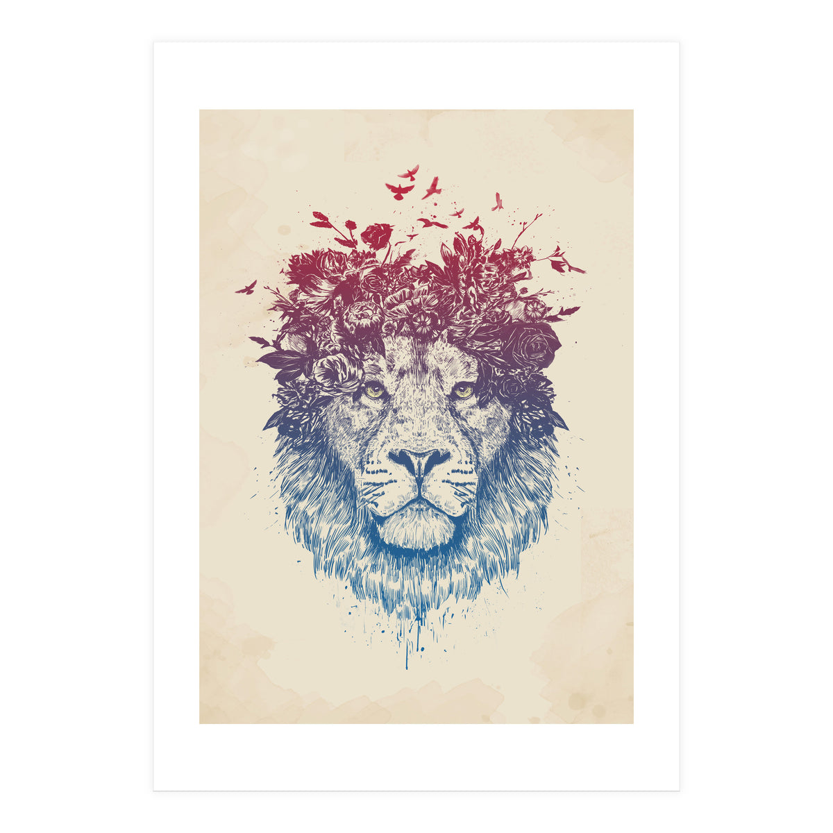 Floral Lion III (Print Only)
