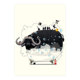 Buffalo in the Bath, Funny Bathroom Humour (Print Only) thumbnail