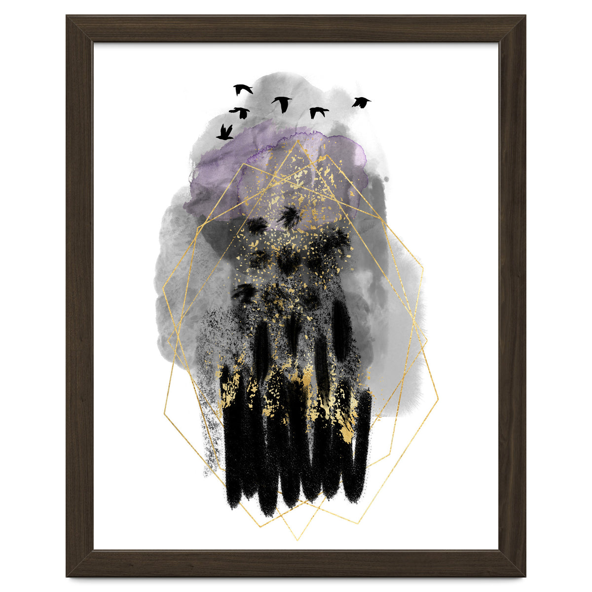 Abstract watercolour calm before the storm