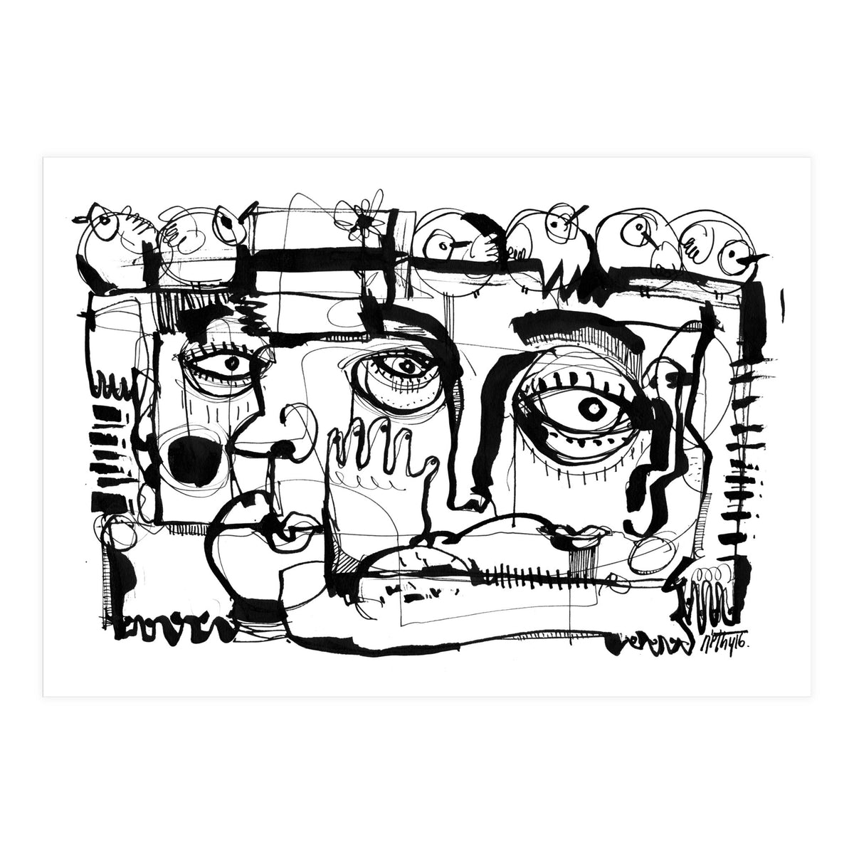 Birds on a Wire - b&w (Print Only)