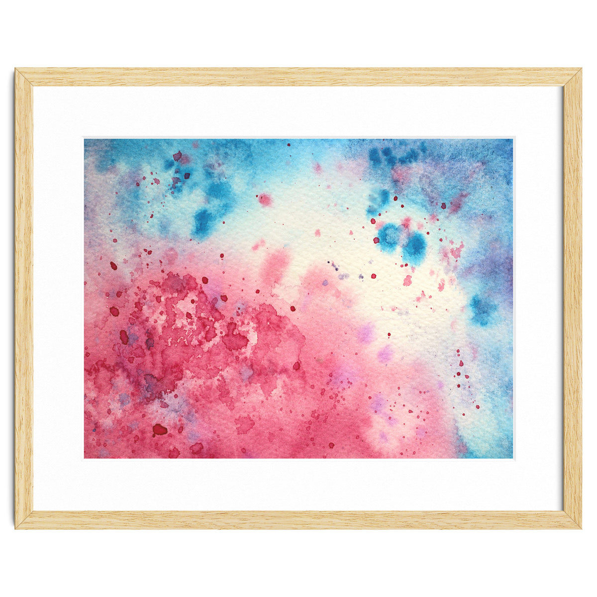 When pink meets blue || abstract watercolor