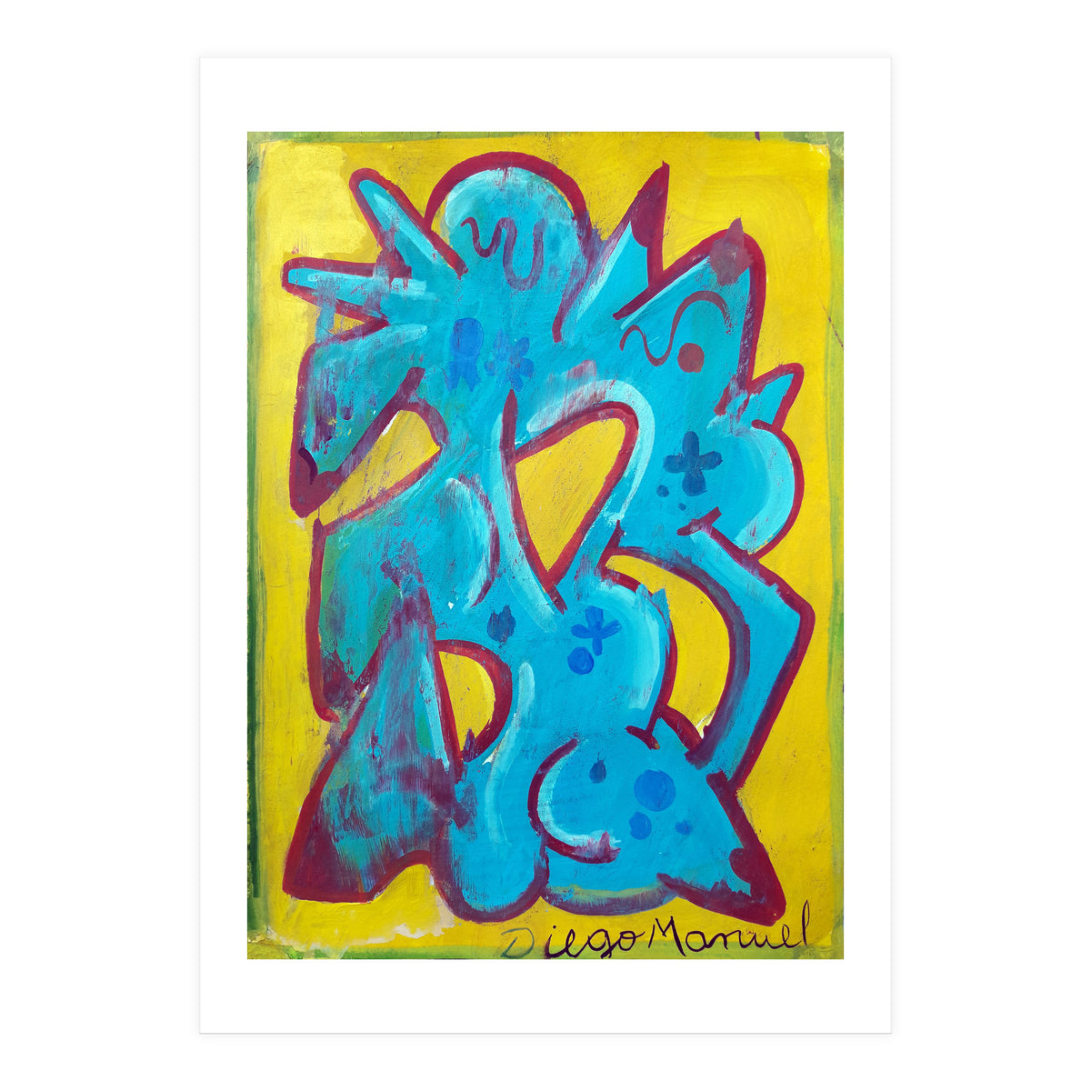 Forma Celeste Sobre Amarillo 4 (Print Only)