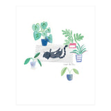 Black Cat And House Plants (Print Only) thumbnail