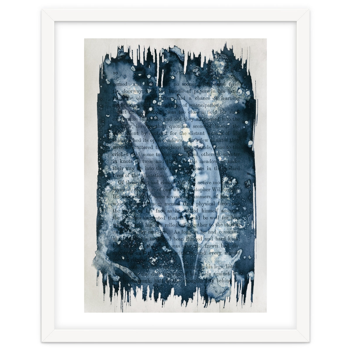 Indigo Blue Botanical Leaves No. 2