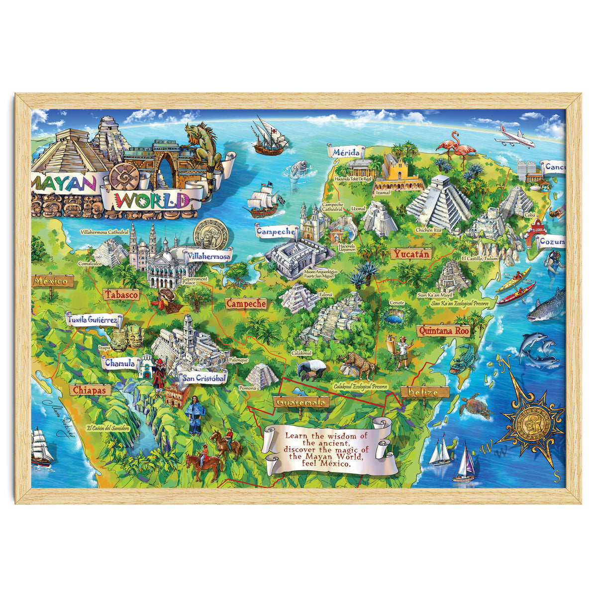 Yucatan Map Illustration