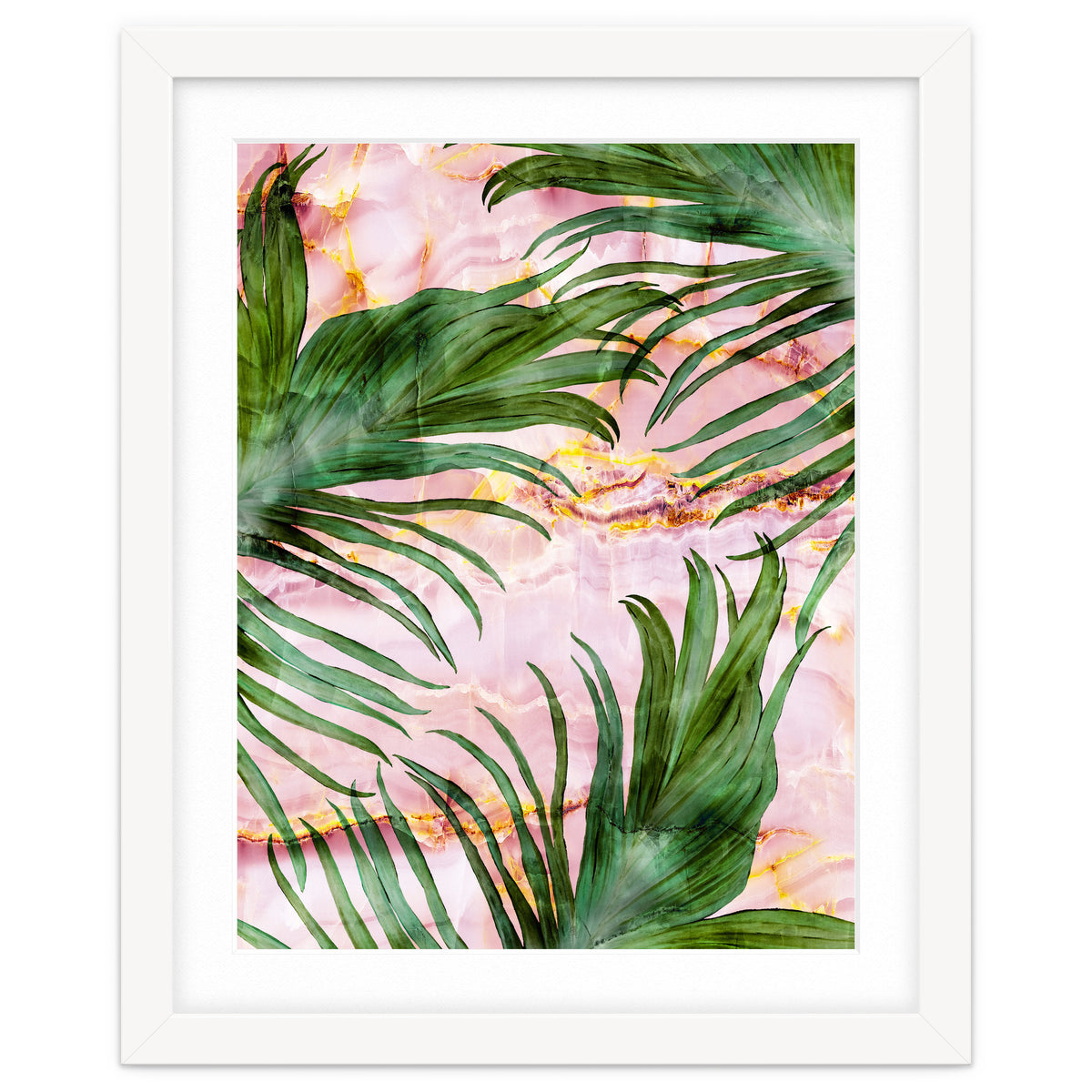 Palm leaf on marble 01