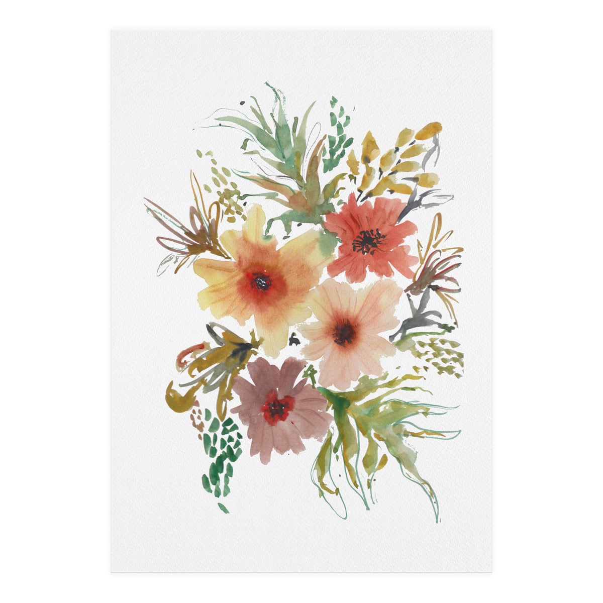 Watercolor blooms (Print Only)