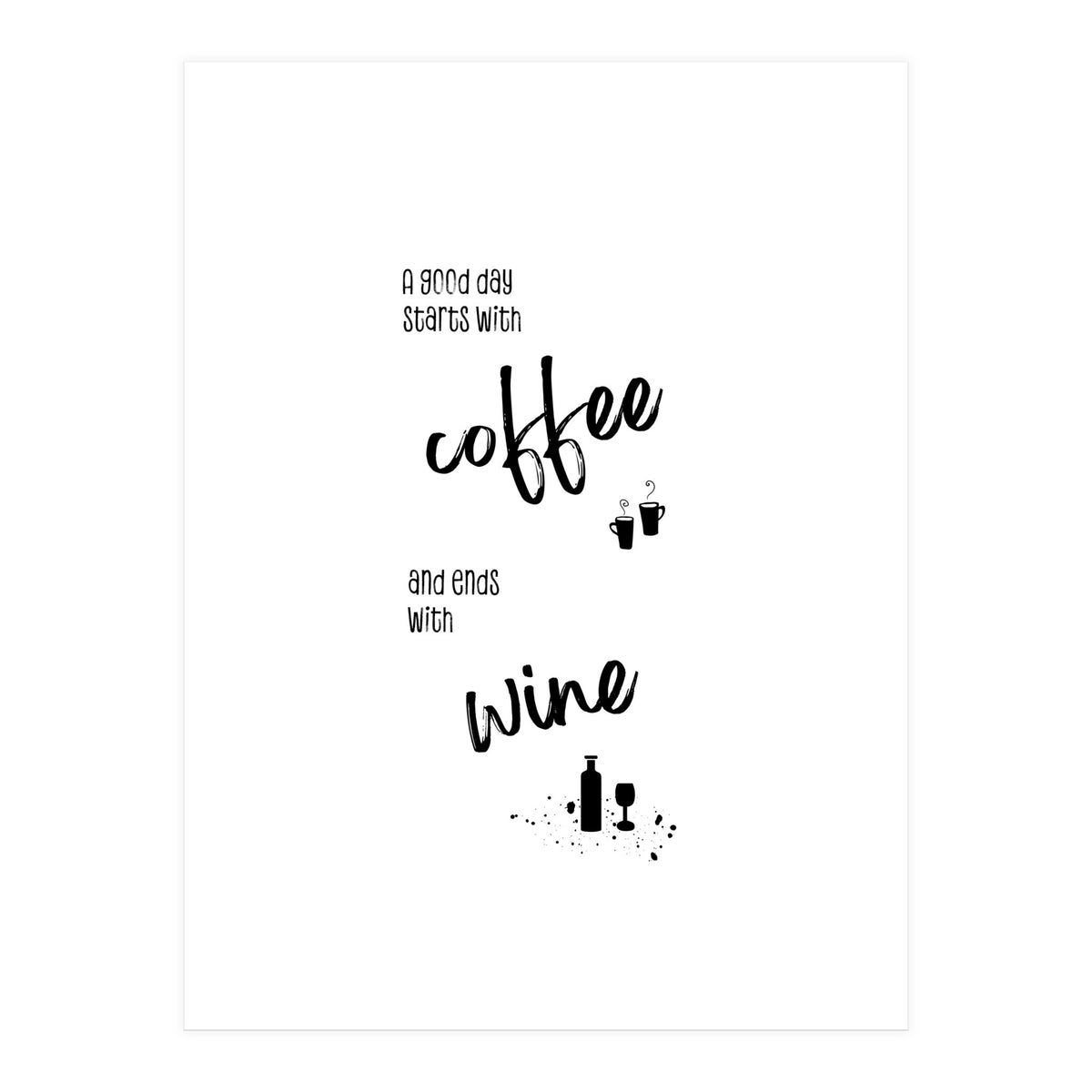 A good day starts with coffee and ends with wine (Print Only)