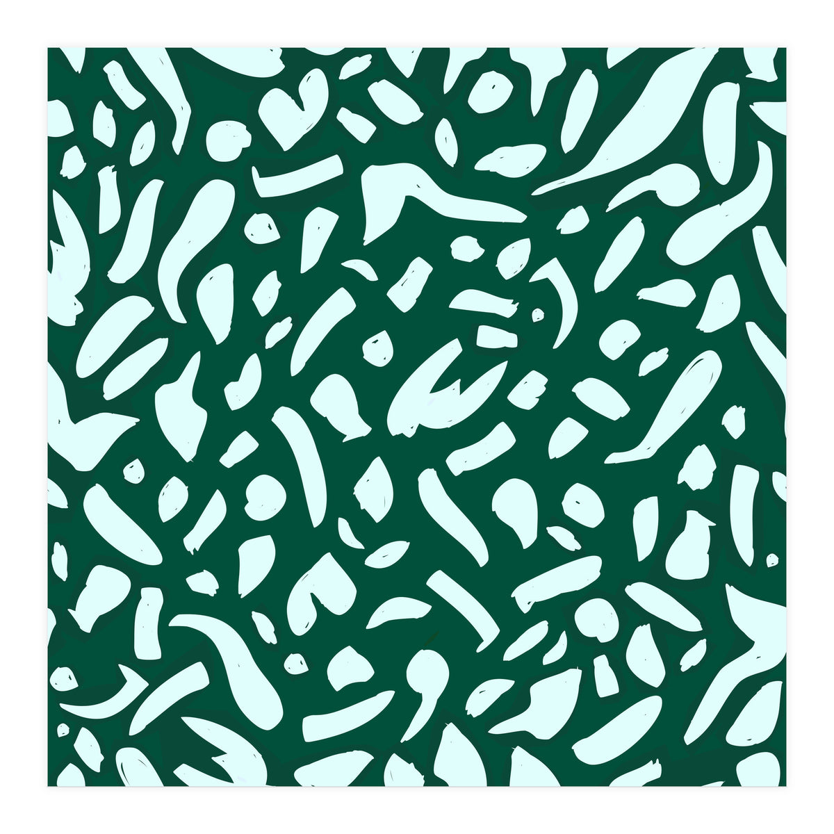 Deep Emrald | Green Terrazzo Pattern | Fun Funky Eclectic Modern Boho Painting (Print Only)