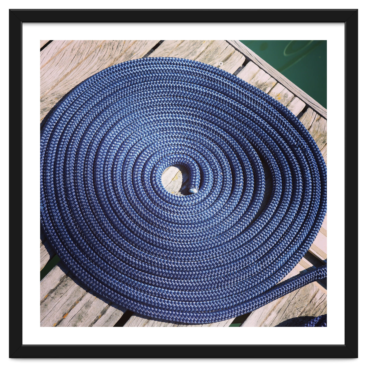 Blue rope coil