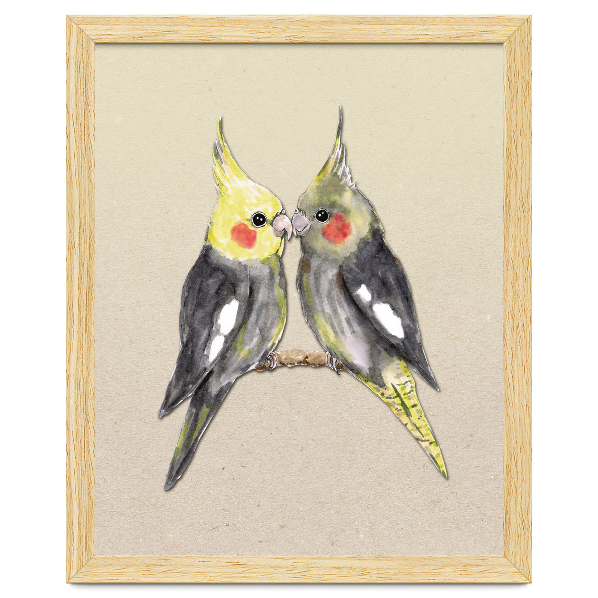 Two cute cockatiels