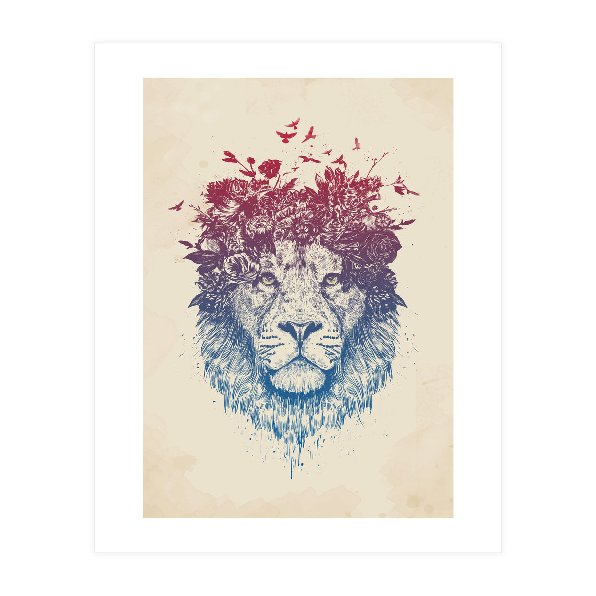 Floral Lion III (Print Only)