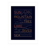 Sun, Mountain, Tree (Print Only) thumbnail