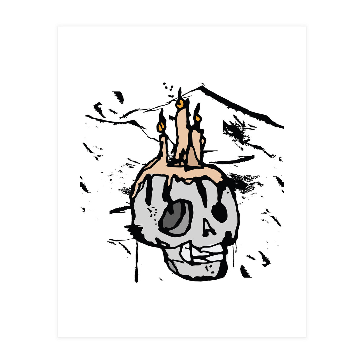 Skull Candlelight Sketch (Print Only)