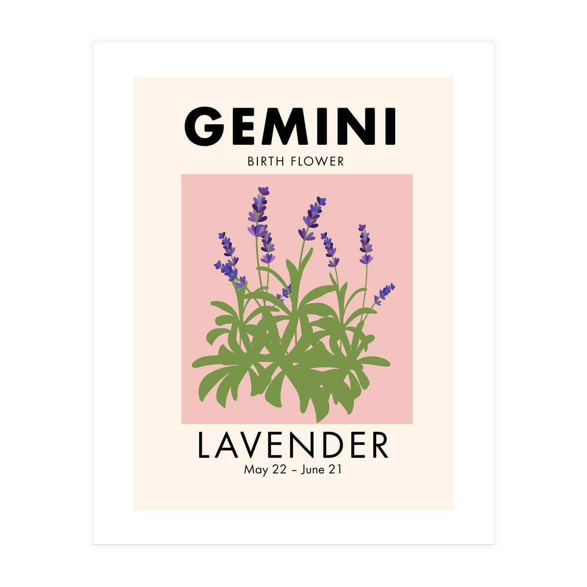 Gemini Birth Flower Lavender (Print Only)