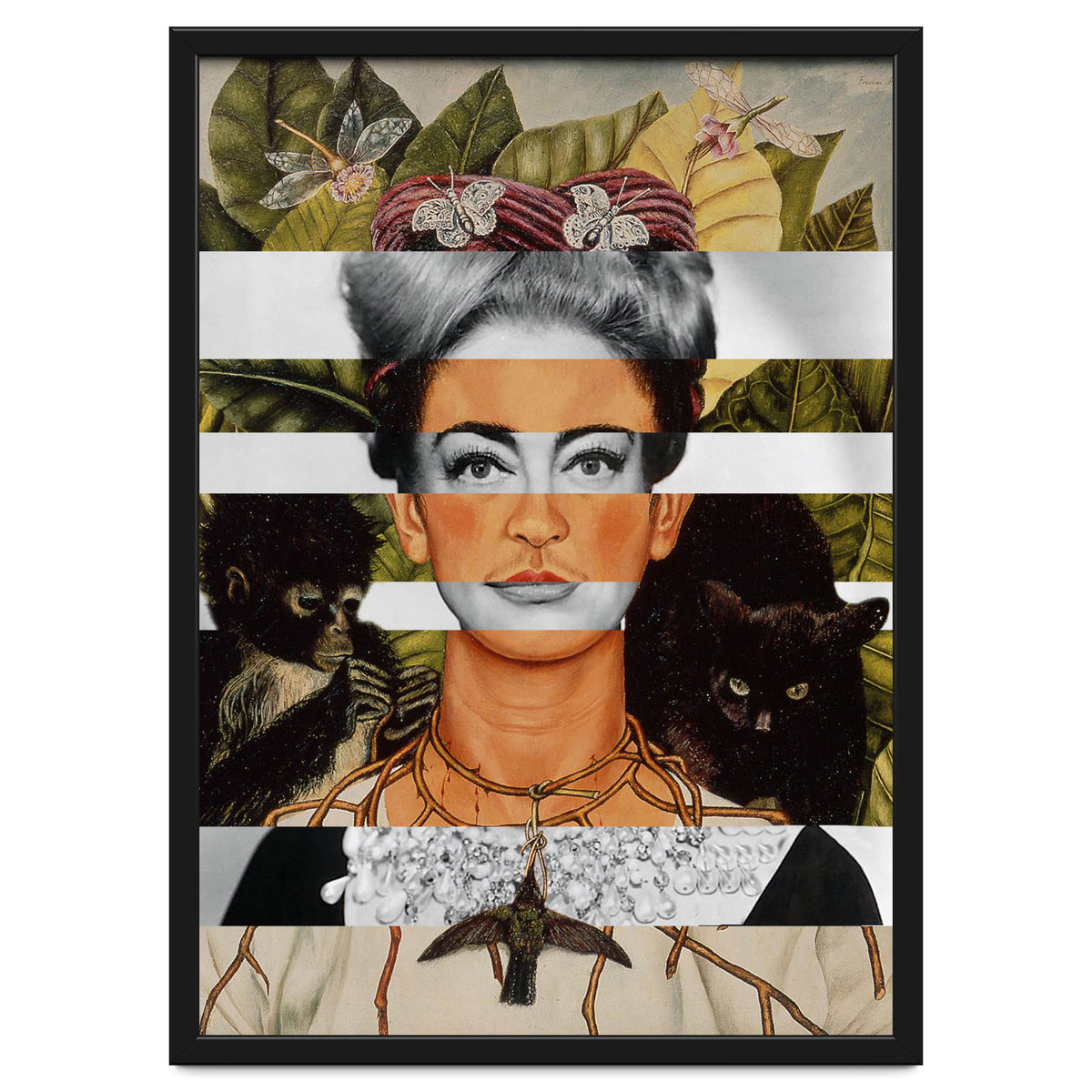 Frida Kahlo "Self Portrait with Thorn Necklace and Hummingbird" & Joan Crawford