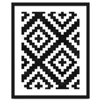 Urban Tribal Pattern No.17 - Aztec - Black and White Concrete