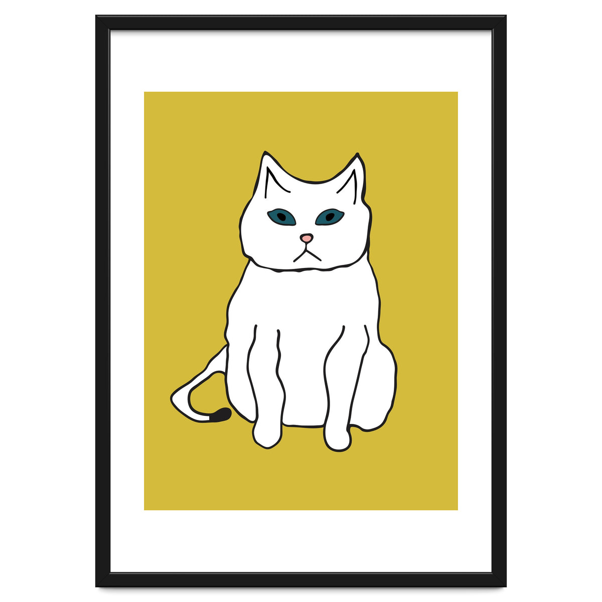 White Cat On Yellow