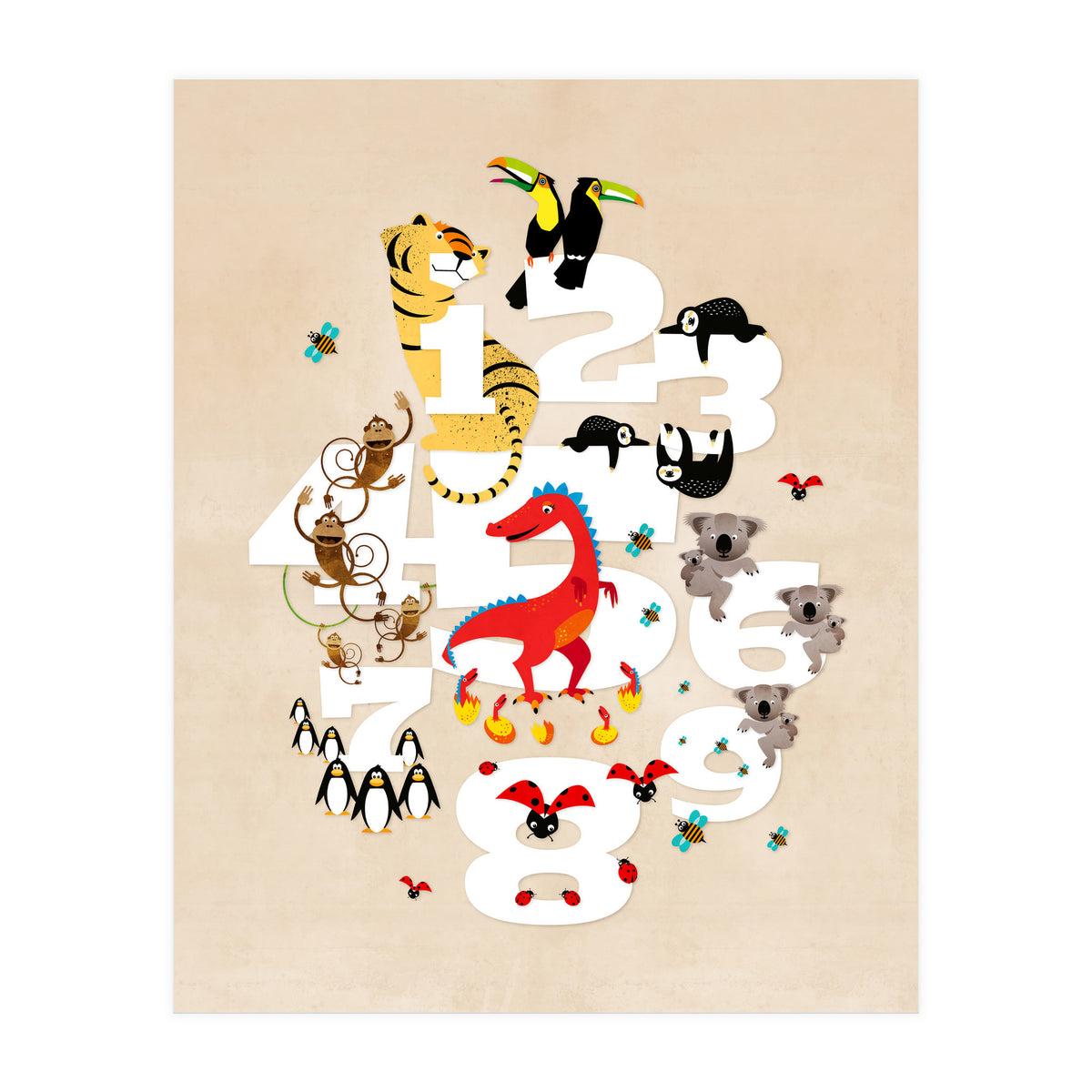 One Two Three Animals (Print Only)