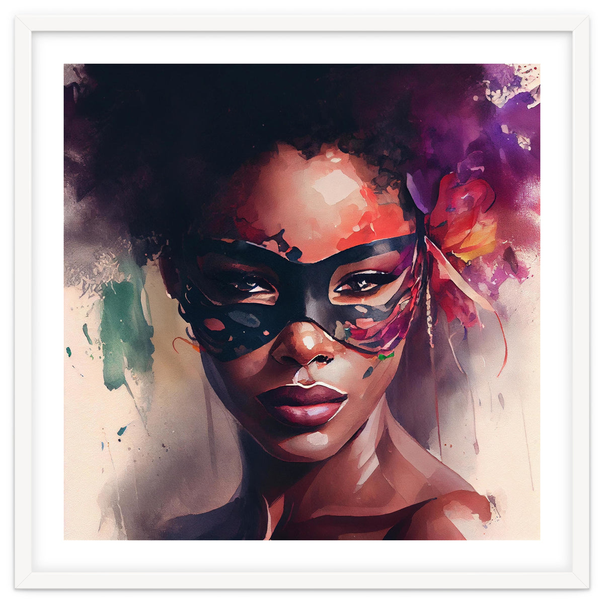 Watercolor Carnival Woman #3