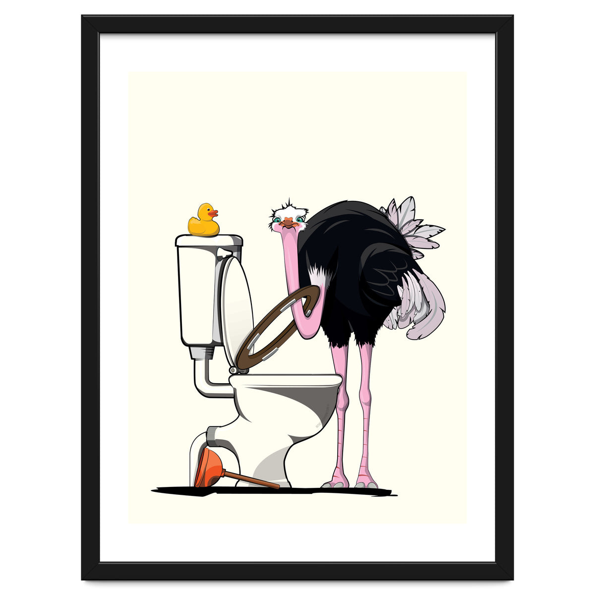Ostrich on the Toilet, Funny Bathroom Humour