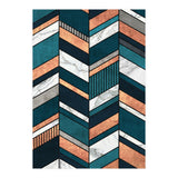 Abstract Chevron Pattern - Copper, Marble, and Blue Concrete (Print Only) thumbnail