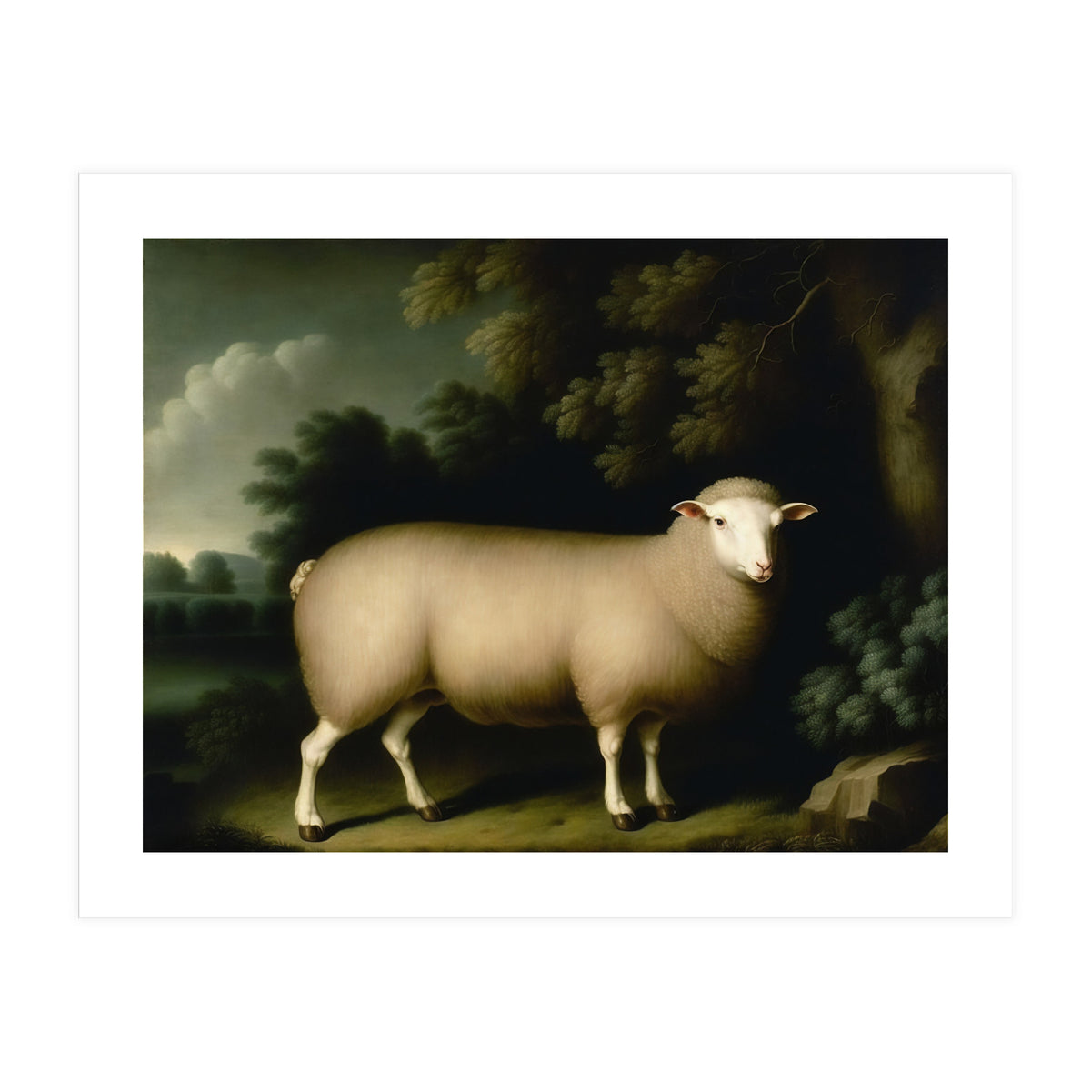 Sheep Classical Oil Painting (Print Only)