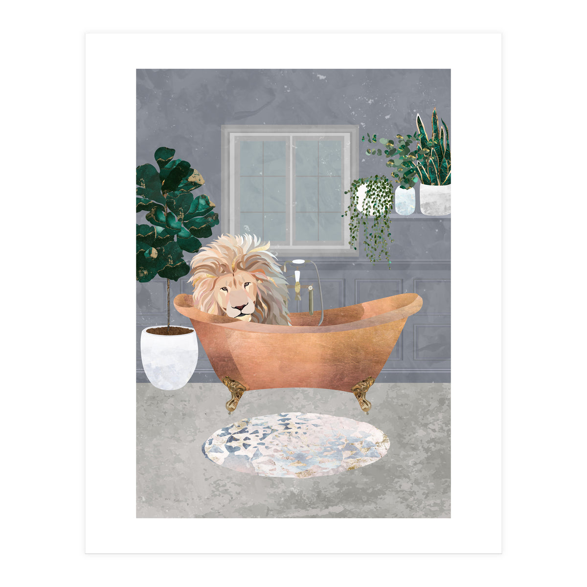 Lux Lion in a copper bath (Print Only)