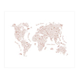 Typography World Map in Pink (Print Only) thumbnail