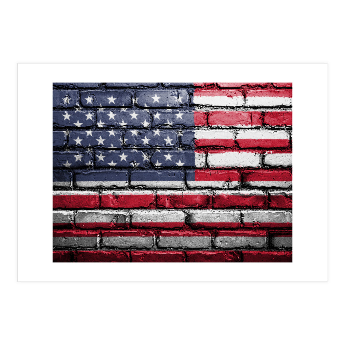 Wall painted US flag (Print Only)