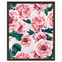 Pattern pink vintage peonies