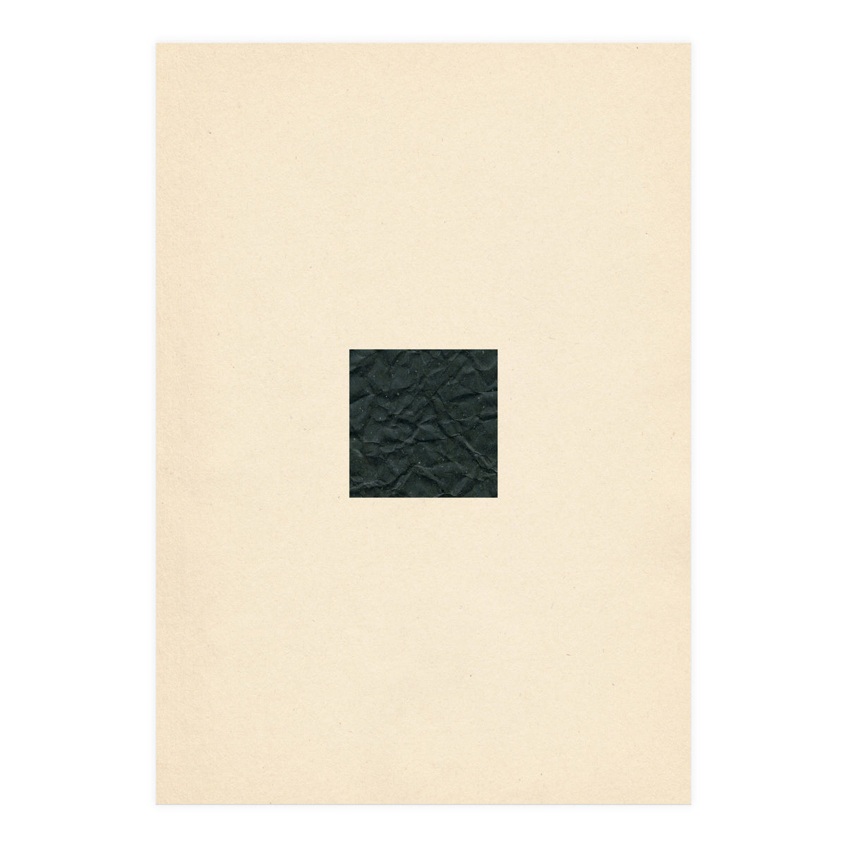 Minimal black square on beige (Print Only)