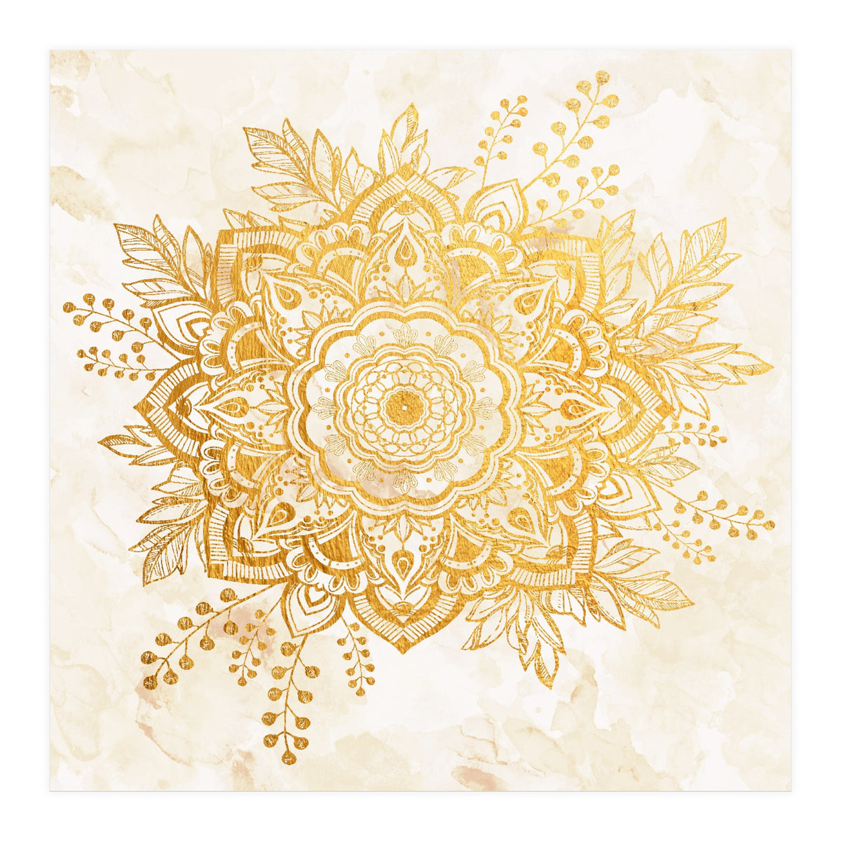 Queen Starring of Mandala-Gold Sunflower II (Print Only)