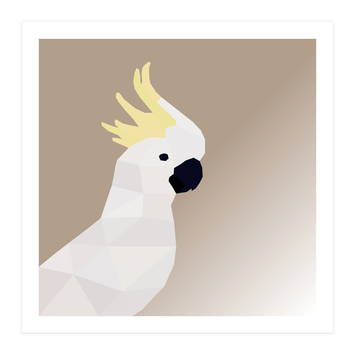 Cockatoo Bird Low Poly Art (Print Only)