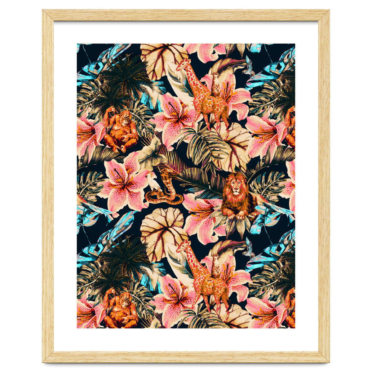 Wild animals in the dark of the jungle 02