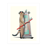 Meerkat Brushing Teeth, Funny Bathroom Humour (Print Only) thumbnail