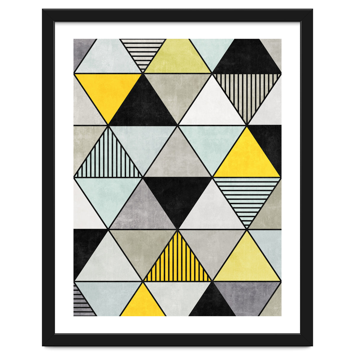 Colorful Concrete Triangles 2 - Yellow, Blue, Grey