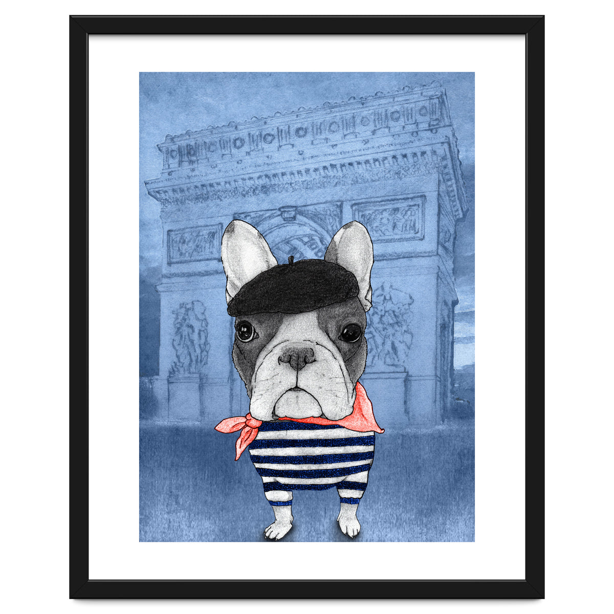 French Bulldog With Arc De Triomphe