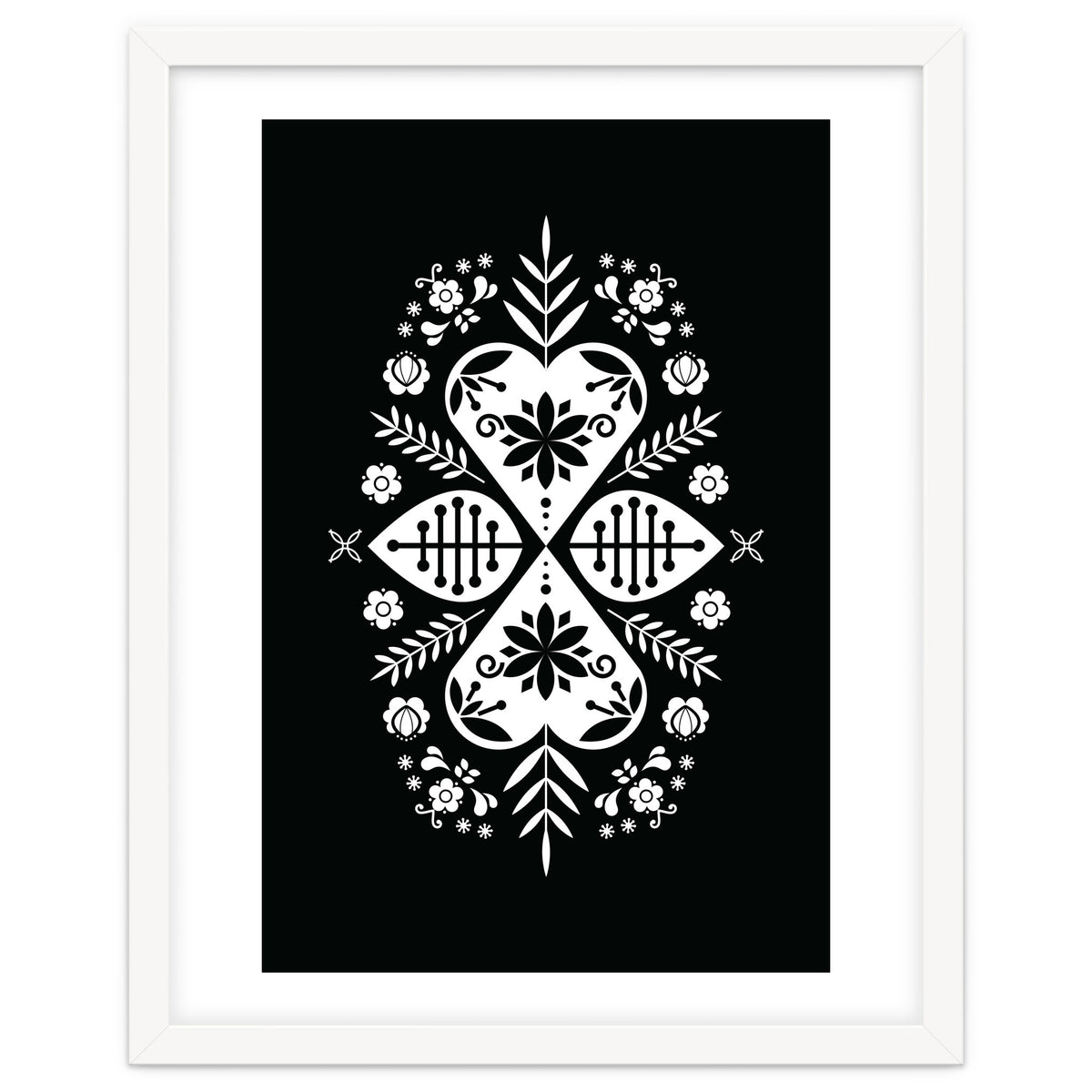Scandinavian Folk Pattern Monochrome 01