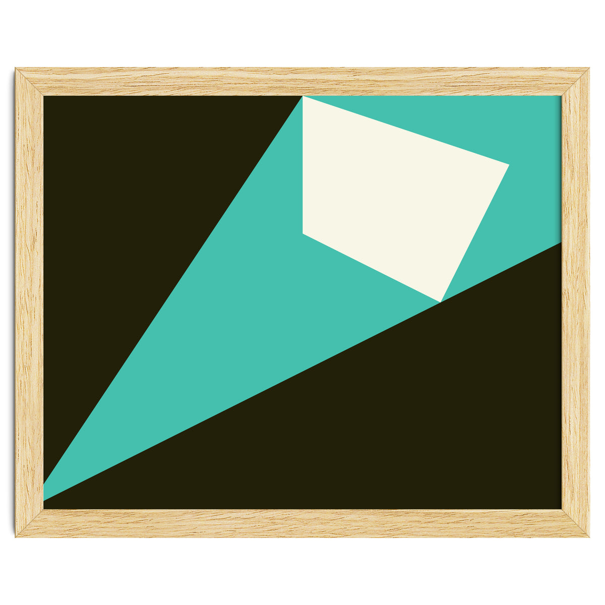 Geometric Shapes No. 72 - turquoise, white & black