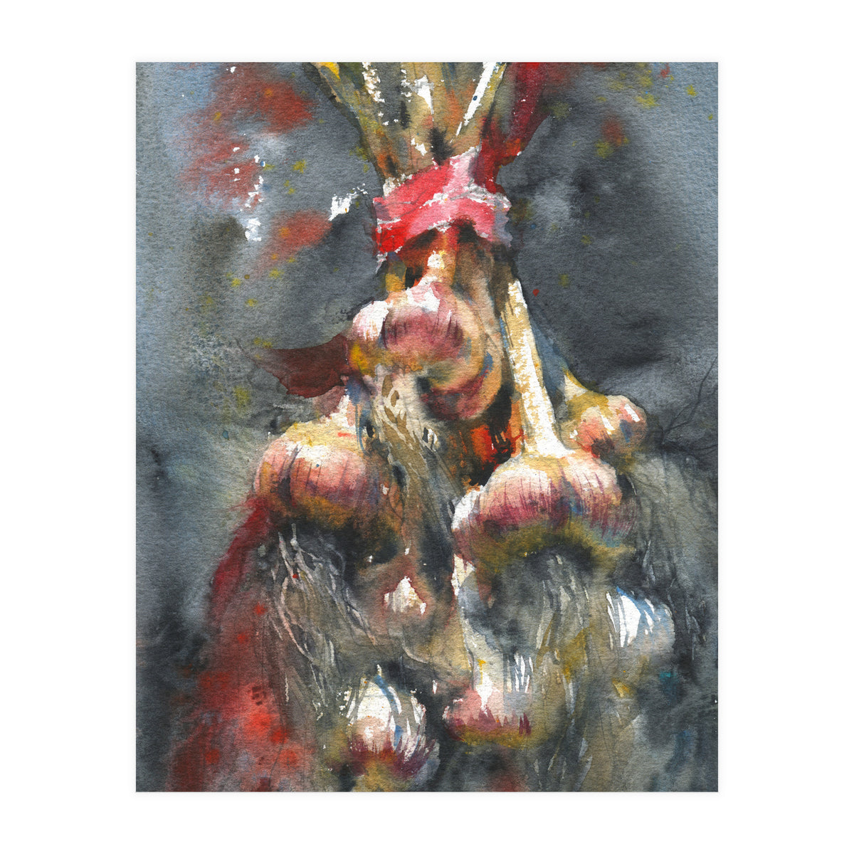 Garlic. Still-life  watercolor painting (Print Only)