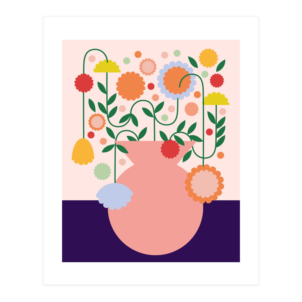 Happy flower jar (Print Only)