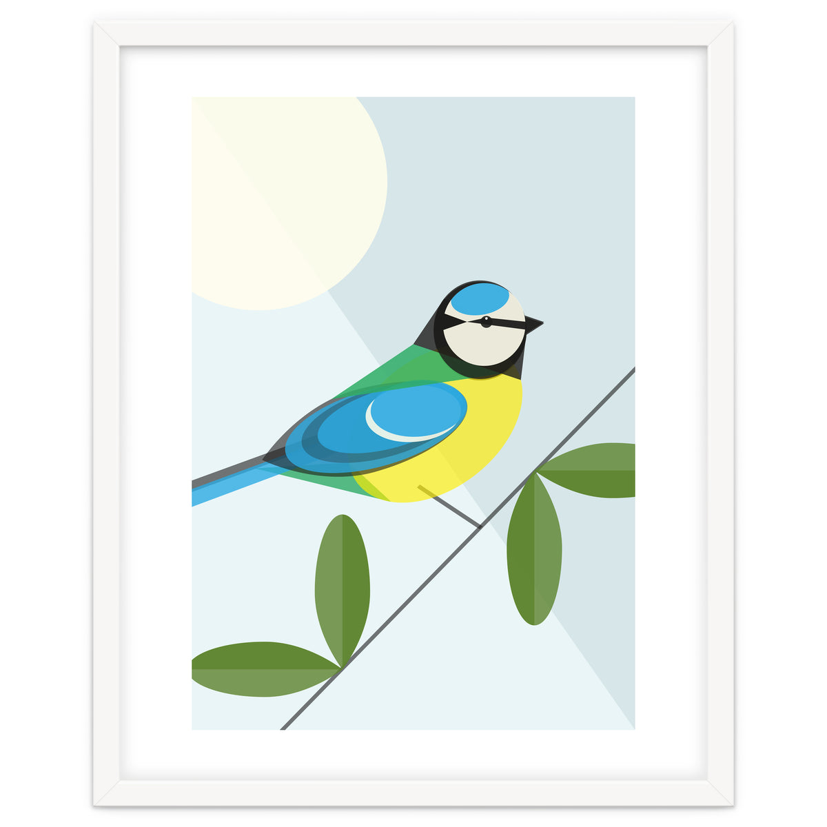 Mid Century Geometric Blue Tit