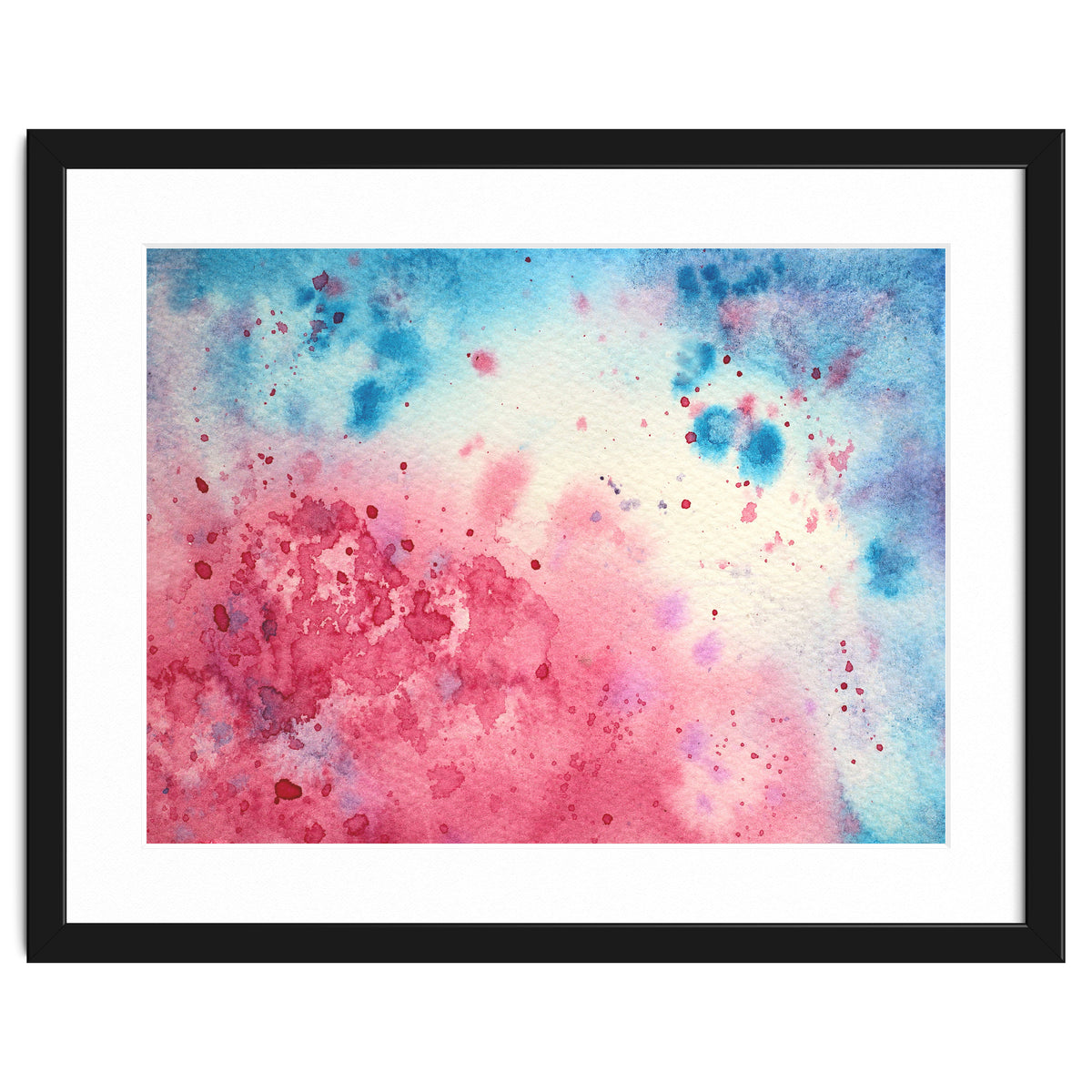 When pink meets blue || abstract watercolor