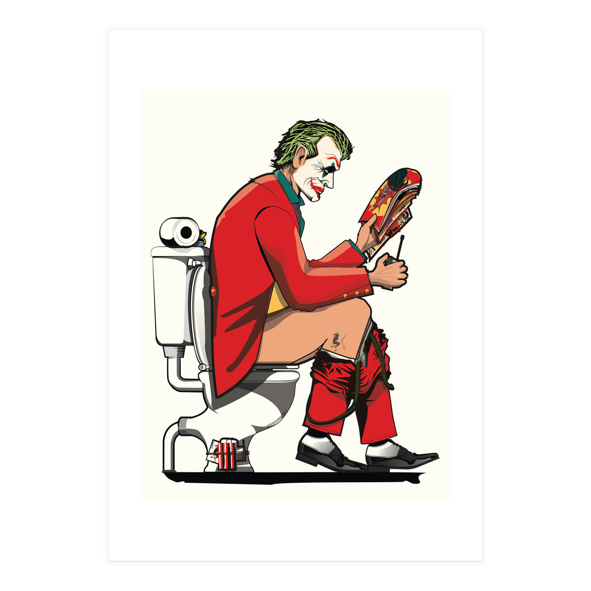 Joker on the Toilet, funny Bathroom Humour (Print Only)
